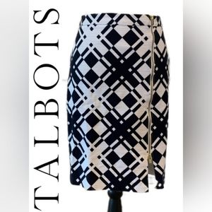 white pattern print Talbots